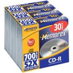MP3 Player: Memorex CD-R80 30Pack Rohling 80min 700MB 52xSpeed Slim Jewelcase