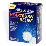 Alka-Seltzer Heartburn Relief Tablets, Antacid and Heartburn Relief, Lemon Lime, 36-Count Boxes (Pack of 4)