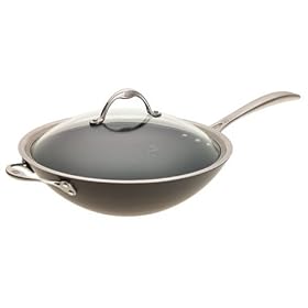 Calphalon One Nonstick 12-Inch Flat-Bottom Wok with Glass Lid by Calphalon