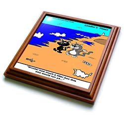 Cat Discovers Worlds Largest Litter Box - 8x8 Trivet With 6x6 Ceramic Tile by 3dRose LLC