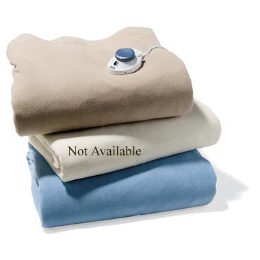 Safe N Warm Fleece Electric Blanket, Queen Size Light Blue, Dual Control
