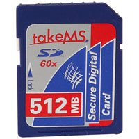 MP3 Player: Memory Solution takeMS SD 512.0 MB SecureDigital Card 512 MB 60x