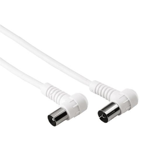Heimkinosysteme: Hama Antennen-Kabel Koax-Stecker (Winkel) - Koax-Kupplung (Winkel), 10 m