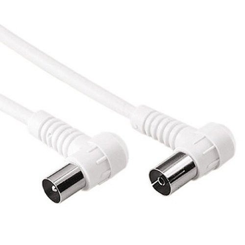 Heimkinosysteme: Hama Antennen-Kabel Koax-Stecker (Winkel) - Koax-Kupplung (Winkel), 5 m