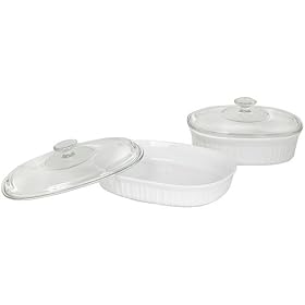 CorningWare French White 4-Piece Bake and Serve Set by Bakeware Sets