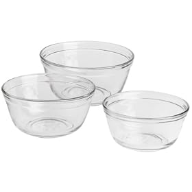 Anchor Hocking 3-Piece Mixing Bowl Set, Clear by Bakeware Sets
