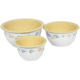 Corningware Corelle Coordinates 3-Piece Bowl Set, Secret Garden by CorningWare