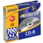 MP3 Player: Memorex CD-R80 5Pack CD Rohling 80min 700MB 52xSpeed Slim JewelCase