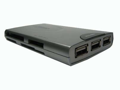 Elektronik und Foto: All-in-1 USB 2.0 Kartenleser Card Reader m. 3 Port Hub
