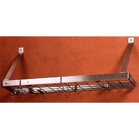 Rogar Stainless Steel Bookshelf Pot Rack by Rogar