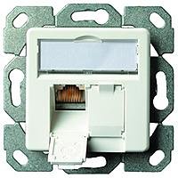 TV Ger&auml;te: Teleg�rtner AMJ45 8/8 Up/50 Anschlussdose Kanaleinbau Kat6e 2er perlweiss Perlweiss RAL 1013