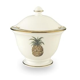 Lenox British Colonial Accessories Gold-Banded Bone China Sugar Bowl by Lenox