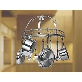 Innova Leyse Brushed Stainless-Steel Oval Pot Rack by Innova