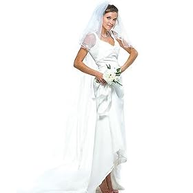 Embroidered Border & Pearls Veil Wedding Dress Embroidered Border & Pearls Veil Wedding Dress