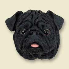 Pug Black Doogie Head