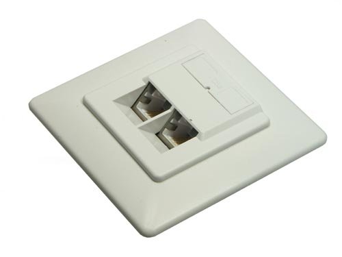 Camcorder: Cat. 5e Anschlu�dose 100MHz 2x RJ 45 Bu UP