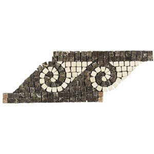 Daltile Tumbled Decorative Mosaics Emperador Dark/Marfil Wave 6 x 11 Ceramic Tile & Stone
