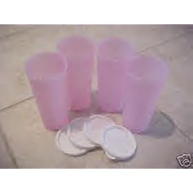 Tupperware Classic 12 oz Tumblers Pink + Seals by Tupperware