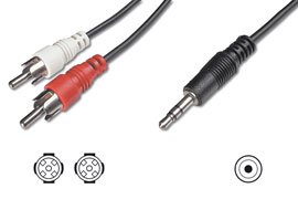 Zubeh&ouml;r: 20m 3,5mm Klinke Stecker an 2 x Chinch Stereo Cinch Cynch Anschlusskabel Anschluss Kabel 2x Stecker auf 2x Stecker 20,0m 20.0m 20,0 20.0 m 3,5 mm Klinke stereo Cinch Kabel