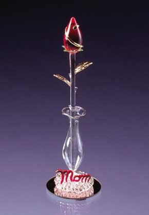 Mom Sculptured Glass Rose