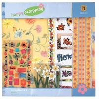 NoteBook: Neutral / Blumen 10 Scrapbooking-Bl�ttern, Sticker, Buchstaben, Zahlen etc.