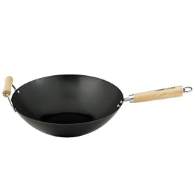 Helen Chen's Asian Kitchen 97007 Xylan Non-Stick 14 inch Wok with Wood Handle and Helper... by Harold Import Co.