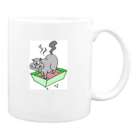 Mug with gray, box, cat, litter, house by SHOPZEUS.COM