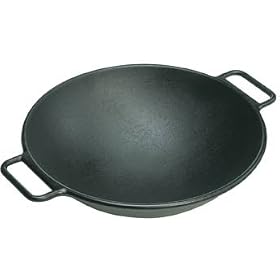 Lodge Pro-Logic 14-Inch Cast-Iron Wok with Loop Handles by Lodge