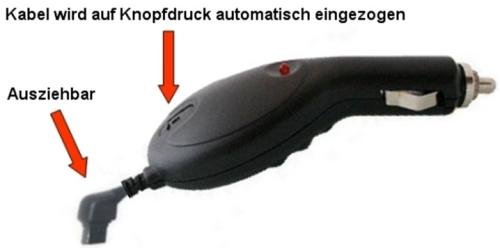 Heimkinosysteme: Handy KFZ-Ladekabel Premium mit Aufrollmechanismus von HILLICOM f�r SAMSUNG SGH D520 / D800 / D820 / D830 / D840 / D900 / E200 / E250 / E500 / E520 / E570 / E900 / F300 / F500 / i600 / J600 / M300 / P300 / P310 / U100 / U300 / U600 / U700 / X820 / X830 /