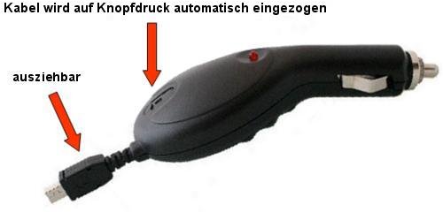 Heimkinosysteme: Handy KFZ-Ladekabel Premium mit Aufrollmechanismus von HILLICOM f�r MOTOROLA A780 / E1070 / E680 / E770V / L2 / L6 / FONE F3 / KRZR K1 / RAZR Maxx / RAZR V3xx / RIZR K2 / RIZR Z3 / PEBL U6 / SLVR L7 / V235 / V3 / V360 / V3i / V3x