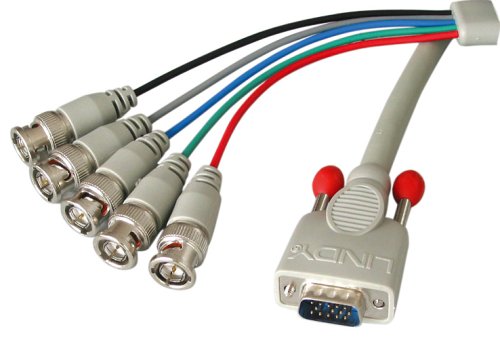 Verst&auml;rker und Receiver: VGA Anschlusskabel 15 pol. HD Stecker / 5xBNC Stecker 3m