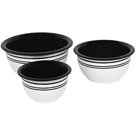 Corningware Corelle Coordinates 3-Piece Bowl Set, Caf� Black by CorningWare