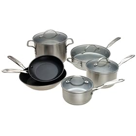 Simply Calphalon Stainless 10-Piece Cookware Set by Calphalon