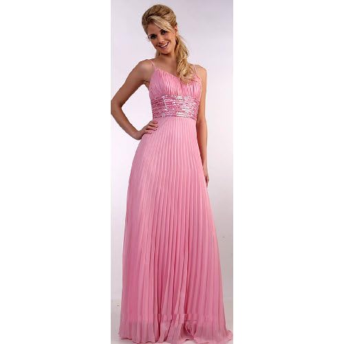 124 Pink Pleaded Prom Cocktail Evening Gown Dress 124 Pink Pleaded Prom Cocktail Evening Gown Dress
