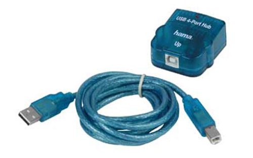 Heimkinosysteme: Hama USB 1.1 Hub (4-fach) transparent-blau