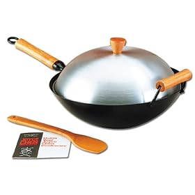 Joyce Chen J21-9974 Classic 14 Inch Xylan� Non-Stick Flat Bottom 4 Piece Wok Set by Joyce Chen
