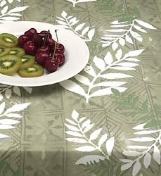 Florida Marketplace Batik Treasures Table Linens NATURAL LEAF 60