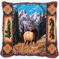Elk Lodge Woven Pillow