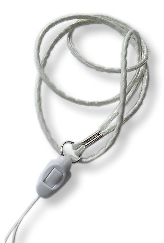 Lautsprecher: Lanyard aus weissem Leder f�r das Handy