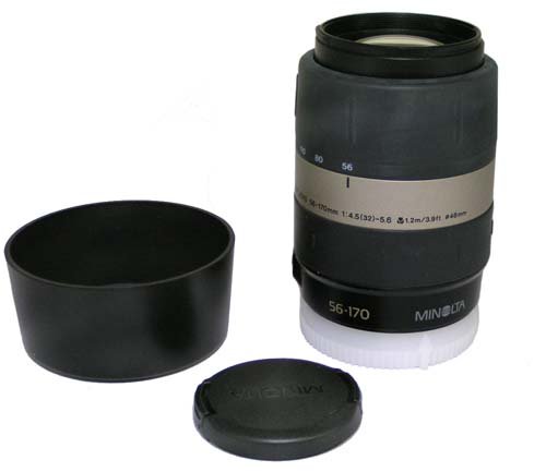 Kompaktanlagen: Konica-Minolta 56 - 170 / 4,5 - 5,6 Brennweite einschliesslich 75 mm - Vario Zoom Objektiv