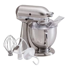 KitchenAid KSM152PSNK Custom Metallic Series 5-Quart Mixer, Brushed Nickel by KitchenAid