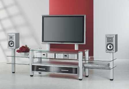 Verst&auml;rker und Receiver: VCM TV-M�bel "Merida" mit Flatscreen-Halterung, beidseitigem Anbau und Boxenaufsatz