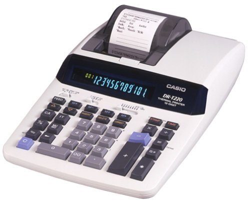 Casio DR-T220 Desktop Calculator with Thermal Printer and Large Display