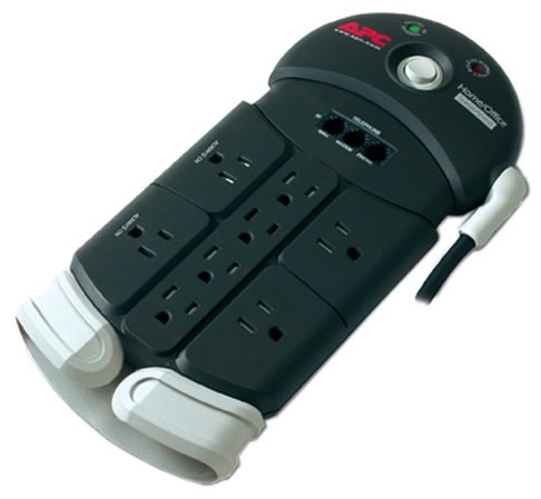 Elektronik und Foto: APC Home/Office Surgearrest �berspannungsschutz 8 Ausg�nge mit Tel2 Splitter Protection