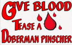Give Blood Tease a Doberman Pinscher Hat