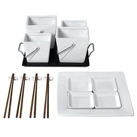 International Silver 18-Piece Porcelain Take Out Chinese Food Set by International Silver