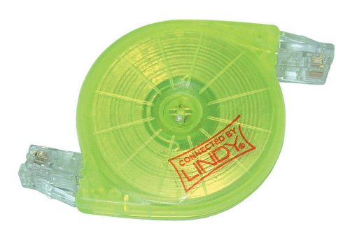 Lautsprecher: Lindy Aufrollbares Modem/Telefon RJ-11 Kabel, ca. 2,4m, Box: gr�n, Kabel: transparent
