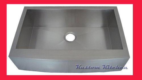 PSI-100/36 Apron Curved Front Stainless Steel Farm Sink - 36 Inch