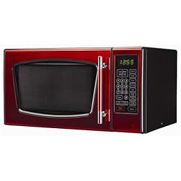 Emerson .9 cu. ft. Microwave - Stainless Steel/ Red