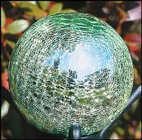 Gazing Globe, Achla 12 inch Light Green Crackle